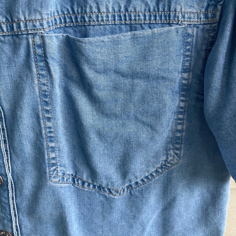 Zara Light Blue Denim Shirt - Picture 6 of 9